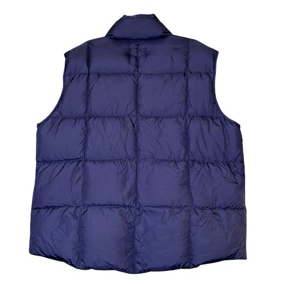 Lands’ End Down Vest Navy Blue Goose Down Feather Fill Men’s L 42-44 Pockets - Picture 3 of 16